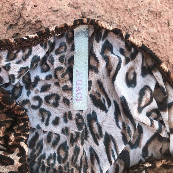 Sexy halter less chino dress with leopard print - Picture 6 of 7